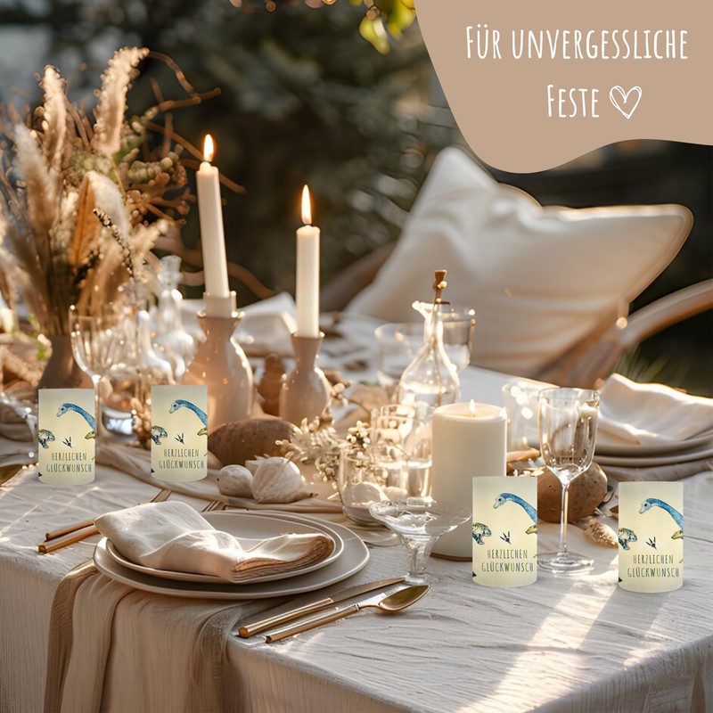 MeinBaby123® Set of 10 Dinosaur Lantern Bandoles, Party Decoration Children,