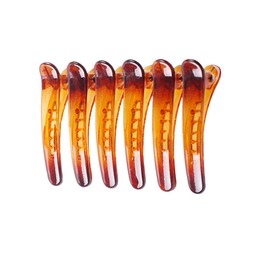 Fodattm 12PCS Professional Hairdressing Salon Duckbill Clip Plastic Non Slip Alligator Hairpin Simple Hairgrip Hair Clip Hair Barrettes for Hair Styling and Sectioning (Length -3in, Brown)