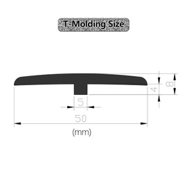 DAILISEN T Molding Flexible Self Adhesive T Shape Floor Transition Strip Bendable T Rubber Trim T Transition Strip for Tile to Laminate Flooring (300 × 5cm C)