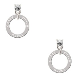 Coach Eternity Ring Clear Crystal Post Earrings