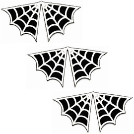 HHO Patch Set 3 Pieces. Black White Spiderweb Iron on Patches Superhero Spider Web Cartoon Embroidered Applique Patch Accessories DIY for Clothes Backpacks T-Shirt Jeans Skirt Vests Hat Bag