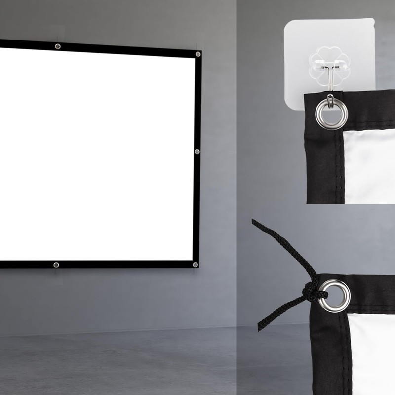 Maclean Portable Projection Screen - High-Quality Polyester Screen with 25