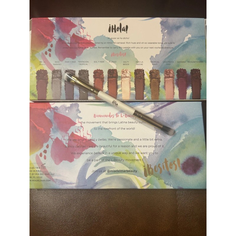 Mia Del Mar Eyeshadow Palette 12 rich hues in wearable