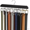 Belt Hanger for Closet Max 42 Belts, Sturdy Wood Belt