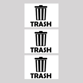 XTRAYXRAY Trash Recycle Compost Stickers Set of 3 Recycle Sticker Vinyl Decal for Recycle Bin, Compost Bin, Trash Can Symbol to Organize Garbage containers Trash Can (Trash White, 10x7inch)