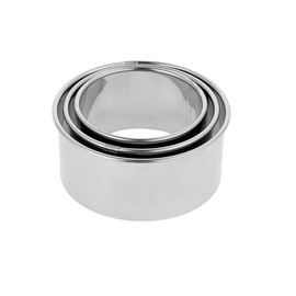 SEIWEI 3Pcs Stainless Steel Dumpling Wrapper Mold Pastry Making Dough Cutter Kitchen Cooking Utensils (Round)