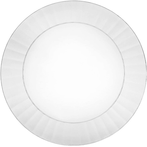 Party Essentials Deluxe Quality Hard Plastic 40 Count Party/Dinner Plates, 10-1/4-Inch, Clear