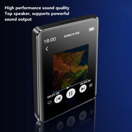 MP4 Player with Bluetooth, 2.4 Inch HD Touch Screen Music Player with Camera, Up to 128GB, Portable MP4 Recorder Fast Charging for Indoor Outdoor