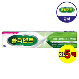 Polident denture attachment material 70g (mint flavor) x 5 / 폴리덴트 의치 부착재 70g (민트향)x5개