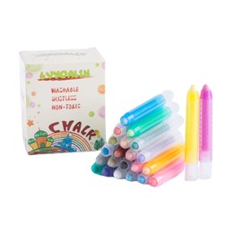 LVYOALIN Dustless Chalk for Kids,Non-toxic Colored Sidewalk Chalk With Holder for Kids, 24 Colored Washable Toddlers Chalks for Blackboard Drawing Writing
