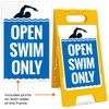 Open Swim Only Folding Floor Sign, 10x16 Inches, with A