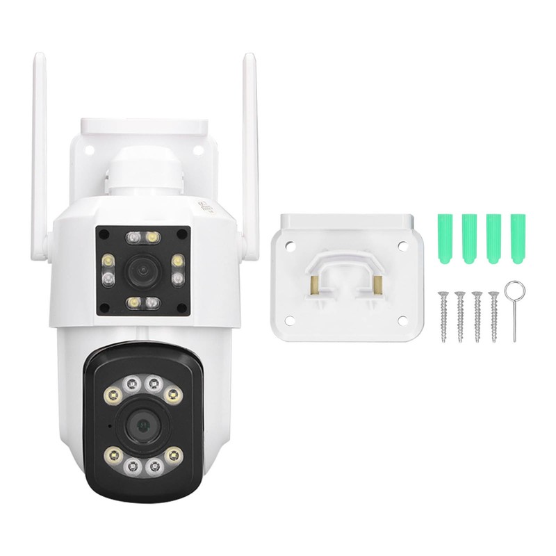 Outdoor WiFi Surveillance Camera 2 Lens Security PTZ IP Cam