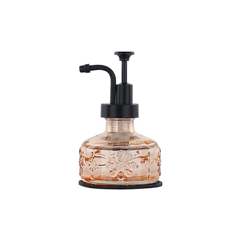 OCTMUSTARD 2 Pack Glass Kitchen Soap Dispenser Bathroom,Kitchen Refillable Liquid