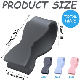 Ptenzor 18 Pcs Kitchen Towel Clips, Hand Towel Clamps for Bathroom, Oven Handle & Stove – Keeps Towels Secure, Prevents Falling, Multi-Purpose, Grey, Blue, Pink – Essential for Kitchen & Home