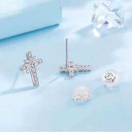 Arrebol Angel Wings Earrings Silver 925 Women's Cute Angel Stud Earrings with 3A Zirconia Earrings for Women Girls Gift, Sterling Silver, Cubic Zirconia