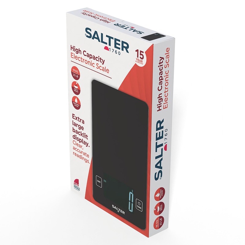 Salter High-Capacity Kitchen Scale – 10kg Capacity, Large Digital Display,