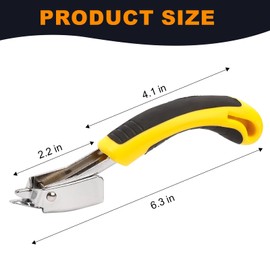 1PCS Staple Remover, Staple Puller Tool, Upholstery and Construction Heavy Duty Staple Remover, Strength Staple Puller Removing All Kinds of Staples(Yellow)