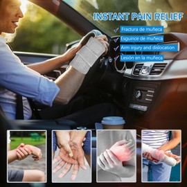 Muñequera De Soporte, Muñequera Ajustable Con 2 Soportes, Soporte Ligero Y Transpirable, para el dolor, el túnel carpiano, la artritis, la tendinitis, las fracturas, etc., (Gris, Medium/13-20CM（Mano derecha）)