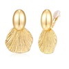 FILMOON Gold-Plated Clip-On Earrings Non-Pierced Fan Shell Statement Earrings Textured
