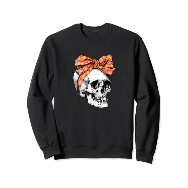Skull Coquette Bow Halloween Spider Web Bow Group Costume Sweatshirt