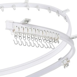 FS KEEWO Ceiling Curtain Track 39.4FT/12M Bendable Ceiling Mount Flexible Window Rails for Room Divider, RV, Bay Window, Shower Space Trailers, Bunk Bed Curved Curtain System