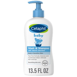 Cetaphil Cetaphil Baby Wash & Shampoo with Organic Calendula, Tear Free, Paraben, Colorant and Mineral Oil Free, 13.5 Fl. Oz