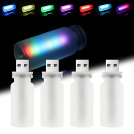 NHHEO 14 en 1 modos de luz nocturna USB para coche, 7 colores de ajuste táctil, iluminación ambiental LED USB, lámparas de noche interiores para automóvil, camping, decoración de día festivo, recámara