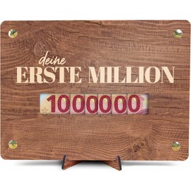 Gift Your First Million – XL Wooden Money Gift with Stand | First Million - Creative Money Gift & Packaging, Picture Frame for Money Gifts, Your First Million Wedding Gift