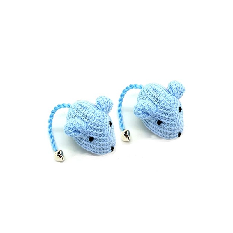 Kats'N Us Crochet Mouse Cat Toy - 2 Pk Blue