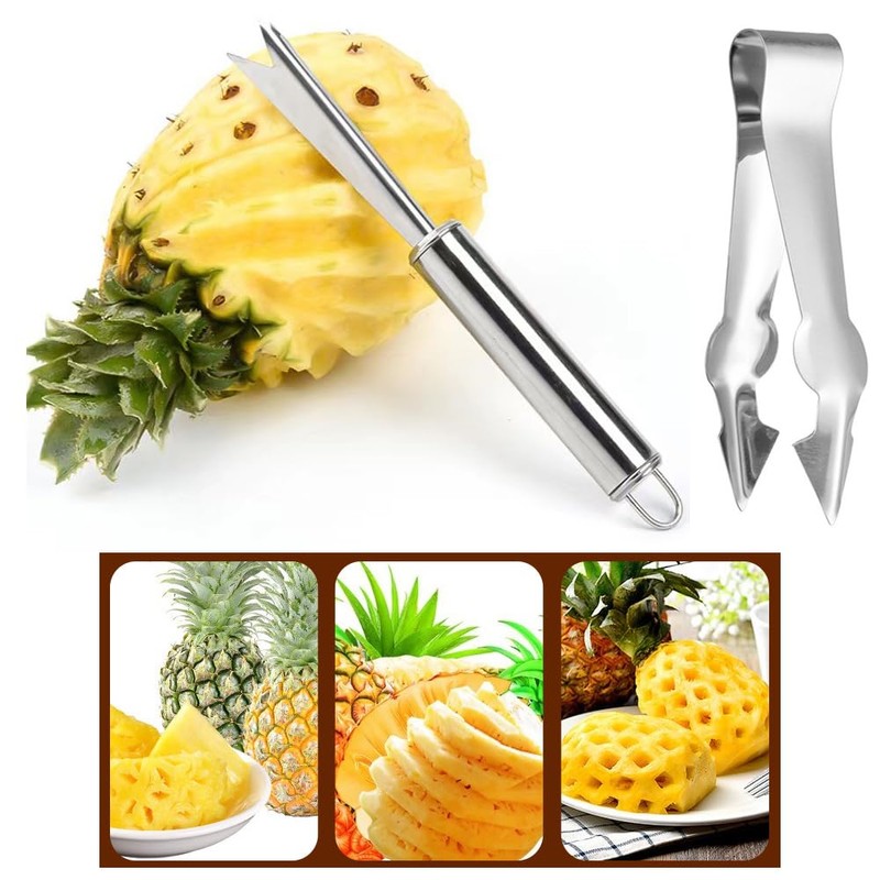 TorSor 4 Pack Pineapple Peeler Pineapple Eye Remover Clip Stainless