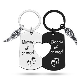 Memorial Gifts Sympathy Keychain for Loss Child of Dad Mom Miscarriage Keyring Baby Memorial Gift Sympathy Gifts for Parents Remembrance Key Chain Jewelry Bereavement Stillborn Pregnancy Loss Gifts