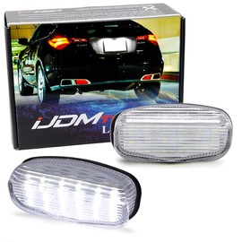 iJDMTOY 18-SMD Super Bright Xenon White Full LED License Plate Light Kit Compatible With Acura 2009-2013 ZDX; Honda 2017-2024 Freed, 2015-22 XR-V