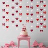 Heart Bow Decorations Burgundy Red Pink Heart Bow Hanging Garland