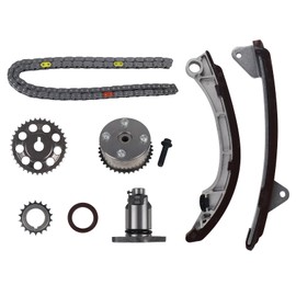 Autoround Engine Timing Chain Kit [1.8L L4] fit for Toyota Corolla 98-08/ Celica 00-05/ Matrix 03-08, Pontiac Vibe 03-08, Chevy Prizm 98-02, w/Chain Guide Rail Tensioner Sprocket