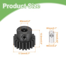 MECCANIXITY Steel 32P Gear Set with Gear Adapter 20T 5mm Shaft Motor Gears for RC Vehicles Truck Drift Car Part, Black
