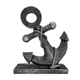 JTSTAN Nautical Boat Anchor Sculpture Decor - Creative Coastal Model Art Theme Mediterranean Retro Style Navy Home Office Decoration Desktop Shelf Beach Crafts Statue Resin Ornaments