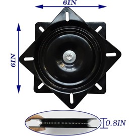 3Pack Heavy Duty Bar Stool Swivel Plate, 6Inch Chair Swivel Base with Solid Ring of Ball Bearings, 400lbs Capacity Replacement Swivels-Seat Parts Lazy Susan Hardware for Barstools Recliner Chair Boat