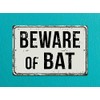 Deerts 137VS Beware of Bat - Cartel de Aluminio Retro
