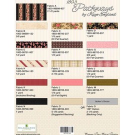 Quilt Kit - Pathways by Kaye England - 66 inch X 80.5 inch Floral Twin Sized Quilt Plus 32 inch X 26 inch Pillow Sham - Top and Binding