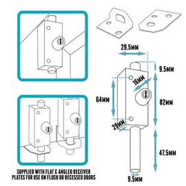 White Multi-Purpose Door Bolt with 2 Keys. Security Bolts for Various Door Types. Supplied with Fixtures and Fittings. Universal Door Lock for Internal and External Use, 130 x 30 x 30mm