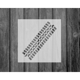 Tire Tread Stencil, Reusable Mylar Craft Stencil For Painting, 033 - 8x8 inch stencil