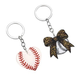 Pingyongchang Fun Acrylic Soccer Basketball Baseball Football Keychain Sports Ball Keyrings Sports Gift-White