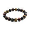 Tiger's Eye Stretch Bracelet (10mm Beads) - Red, Brown &