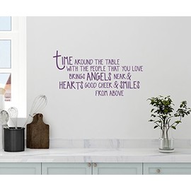 24"x12" Time Around The Table with The People That You Love Brings Angels Near and Hearts Good Cheer Smiles from Above Kitchen Bless Thanksgiving Wall Decal Sticker Art Mural Home Decor