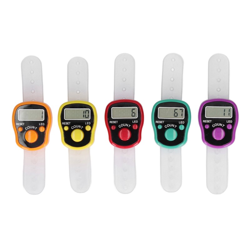 5 Pcs Electronic Finger Counter Portable Lightweight Adjustable Ring Finger