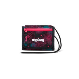 ergobag Neck pouch, change compartment, viewing window, Coral Bear - Purple, Playful and classic