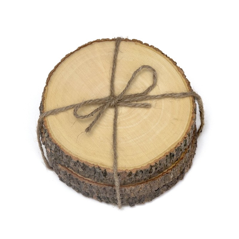 Lipper International Acacia Tree Bark Coasters, Set of 4