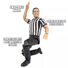 Figures Toy Company Ultimate 3 Counting & Talking Wrestling Referee Figure for WWE & AEW Figures