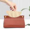 XUNQUCOM Tissue Box Holder, PU Leather Tissue Box Cover Holder
