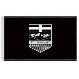 3×5 FT Black Alberta Flag,Large Canada Province AB Decor,Double Side Digital Printed 150D Polyester Banner With Canvas Header Brass Grommet For Outdoor Indoor Parade Car